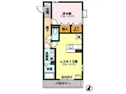 パークリバー(1LDK/2階)の間取り写真