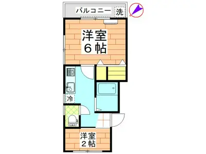 マンション静和(2K/2階)の間取り写真