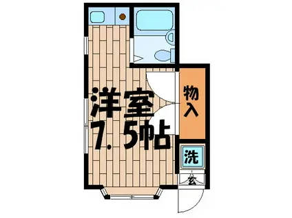 シェール(ワンルーム/1階)の間取り写真