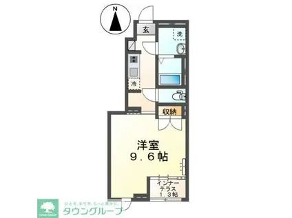 草加市花栗アパート工事(1K/1階)の間取り写真