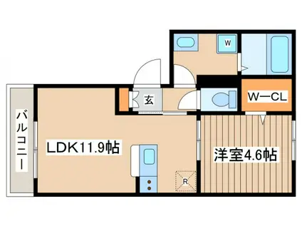 コルネッホ(1LDK/2階)の間取り写真