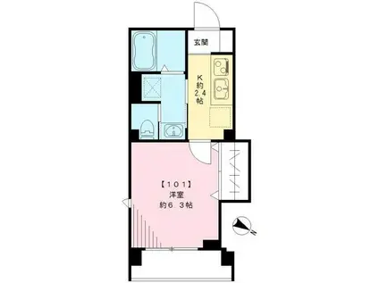 LAHAINA ラハイナ(1K/1階)の間取り写真