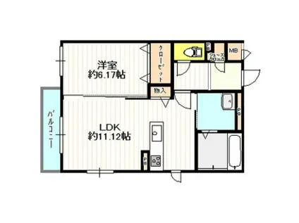 シャーメゾンプレミア明石大久保(1LDK/2階)の間取り写真