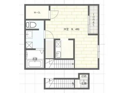 バーン・タイ(1K/2階)の間取り写真