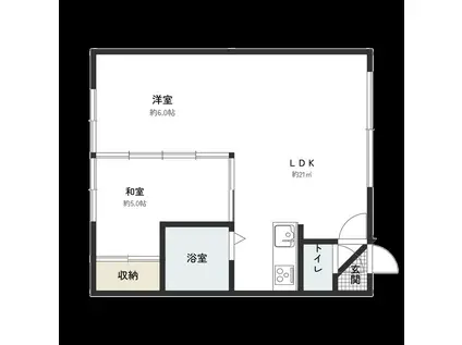 大西コーポ(2LDK/3階)の間取り写真