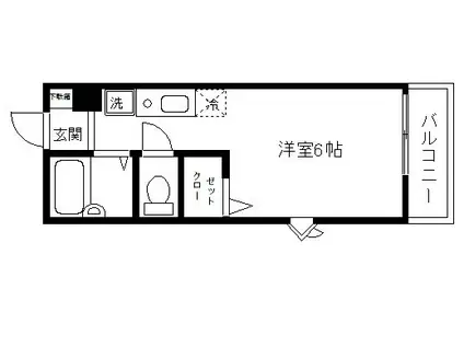 ガーデンフラットI(ワンルーム/2階)の間取り写真