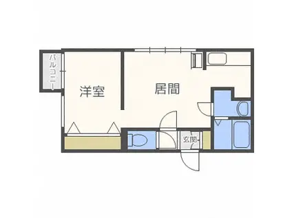 セントラルステート豊平(1LDK/2階)の間取り写真