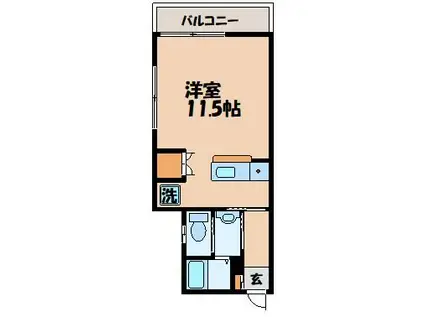 コフレⅡ(ワンルーム/2階)の間取り写真