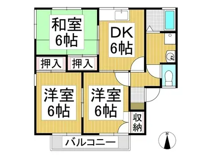 ロイヤルハイツA棟(3DK/1階)の間取り写真