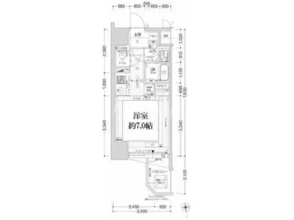 エスリード福島ラグジェ(1K/12階)の間取り写真