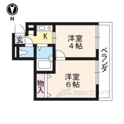 KINDⅡ(2K/1階)の間取り写真