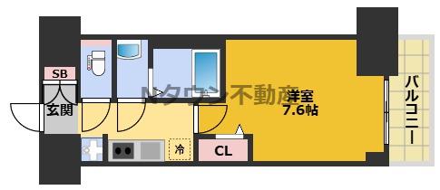 SHOKEN RESIDENCE名古屋(1K/8階)の間取り写真