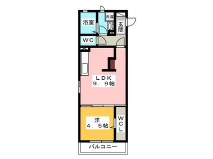 RIQUEZA上面(1LDK/2階)の間取り写真