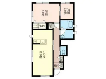 パイニーヒル(2LDK/1階)の間取り写真