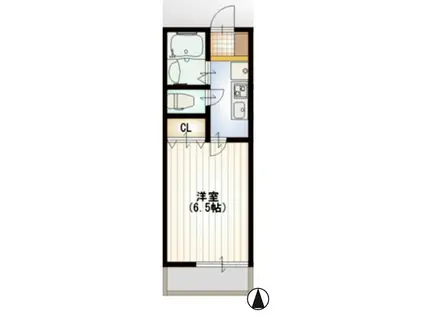 シティハイム武蔵野(1K/2階)の間取り写真