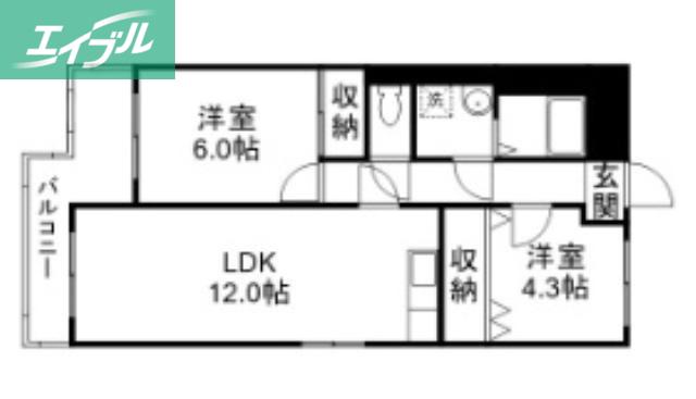 リエゾン原(2LDK/1階)の間取り写真