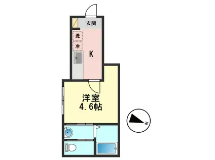 COLZA柴又(1K/1階)の間取り写真