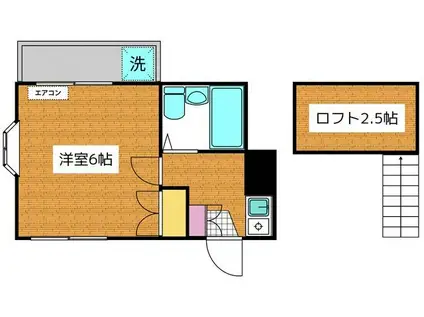 レオパレス荒井(1K/2階)の間取り写真