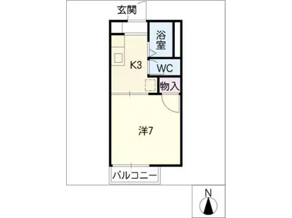 ジュネスK(1K/1階)の間取り写真