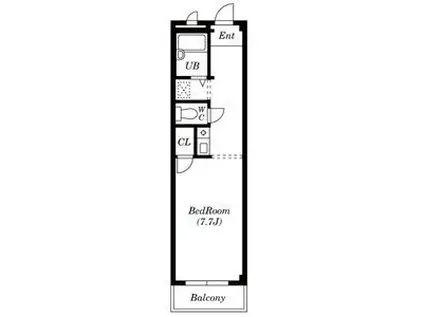 メゾン中央II(ワンルーム/2階)の間取り写真