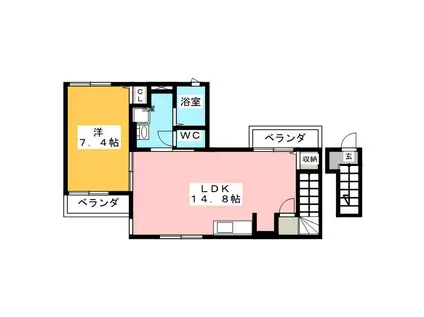 プレシア元住吉(1LDK/2階)の間取り写真