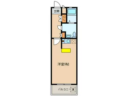 オークヒルズ藤崎II(ワンルーム/3階)の間取り写真