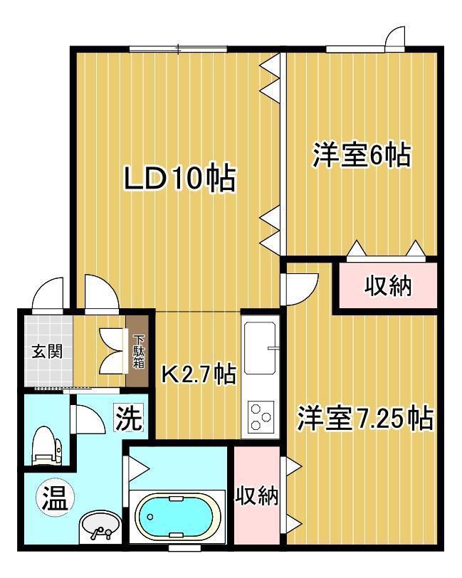 シャインバウム(2LDK/2階)の間取り写真
