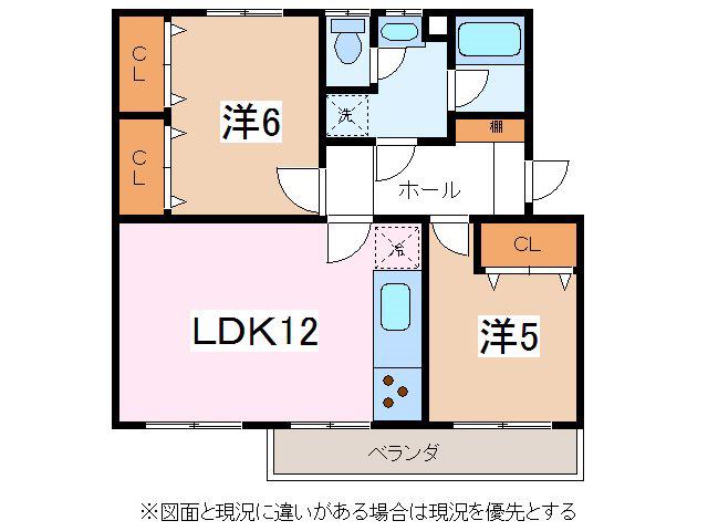 城山コーポラス(2LDK/4階)の間取り写真