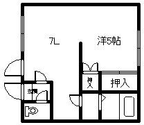 セラーノ(1DK/1階)の間取り写真