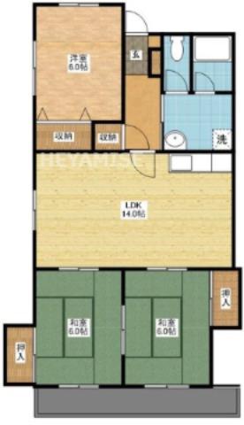 エクセレンス下屋敷(3LDK/3階)の間取り写真