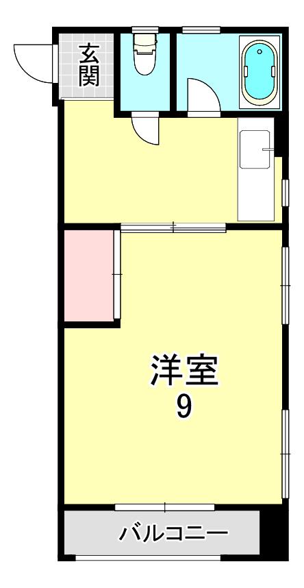 ベースワン(2DK/2階)の間取り写真