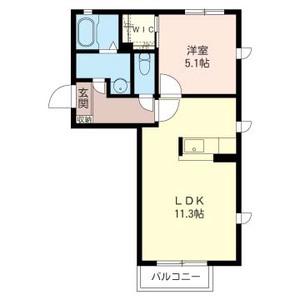 ハニーエイト シャーメゾン(1LDK/2階)の間取り写真