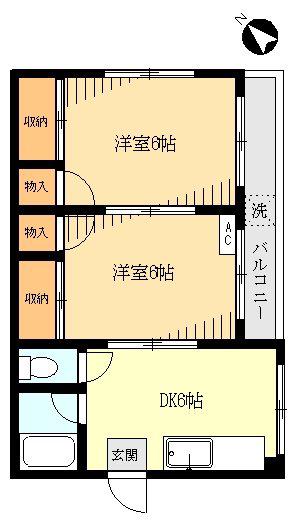 第12まさひろ商事ビル(2DK/4階)の間取り写真