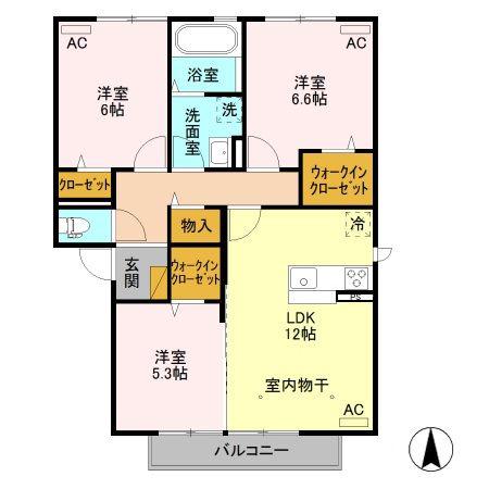 シーガル(3LDK/3階)の間取り写真