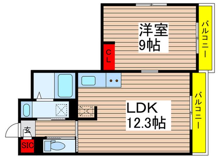 RCレジ大和田(1LDK/1階)の間取り写真