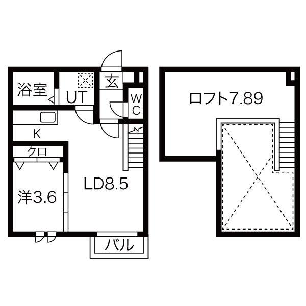 AMPIO 中村公園(1LDK/1階)の間取り写真