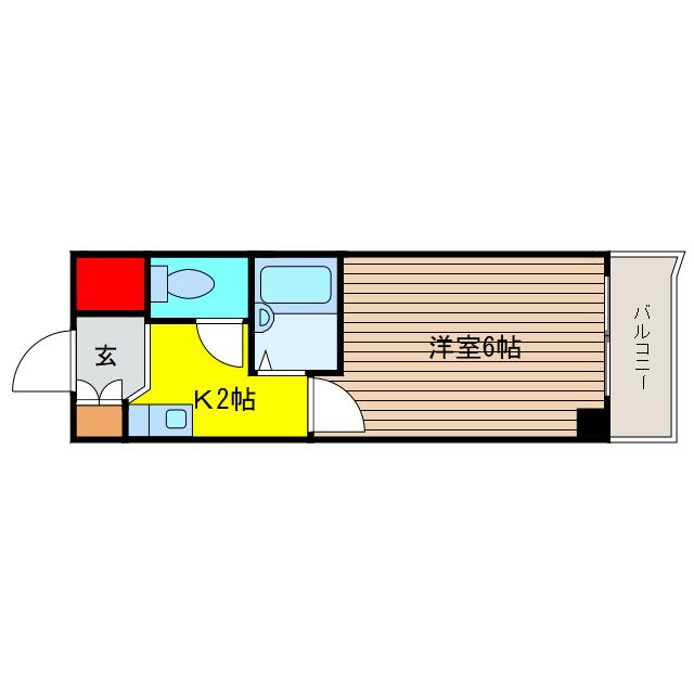 淡路ハイツ(1K/5階)の間取り写真