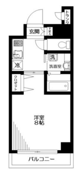 ヴェルデ王子II(1K/2階)の間取り写真