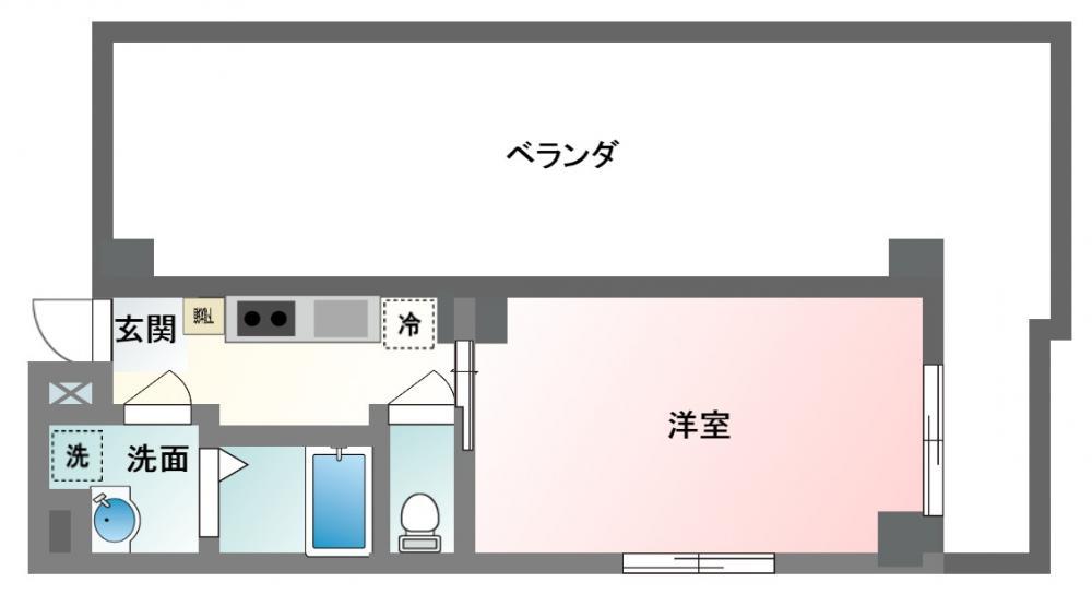 ヒルズ安里(1K/6階)の間取り写真