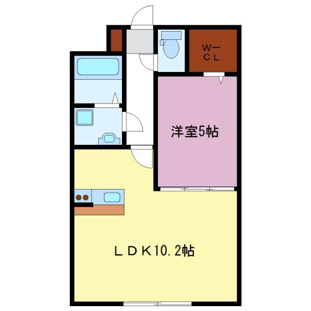 ファウンテンヒルズ大宮町(1LDK/3階)の間取り写真