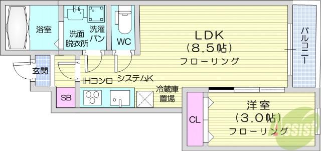 サンセベリアⅢ(1LDK/1階)の間取り写真