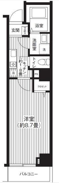 ルアン川崎(1K/3階)の間取り写真