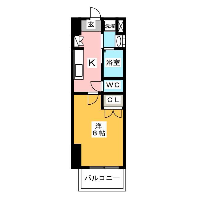 CLUB ORIENT NO.103 ST.DOWN TOWN HAK(1K/15階)の間取り写真
