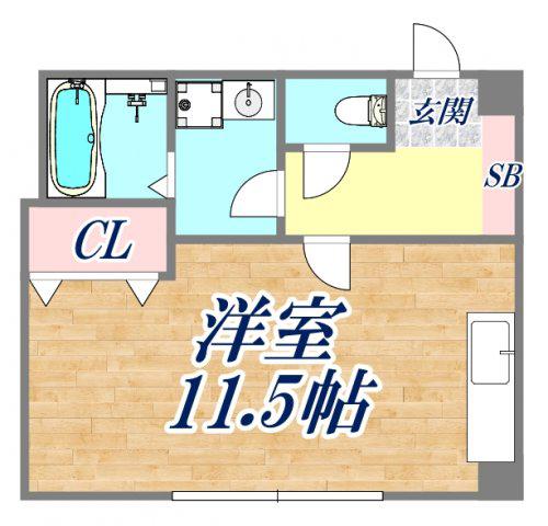 ニューコーベビル(ワンルーム/4階)の間取り写真