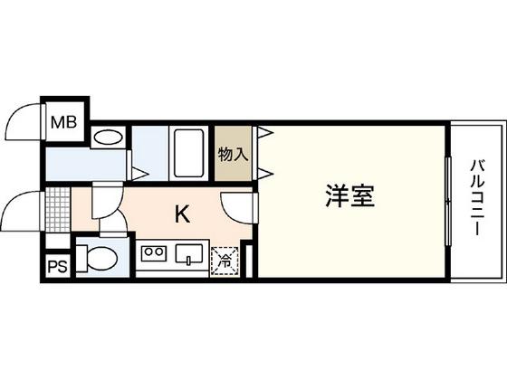 ヴィランス大塚I(1K/1階)の間取り写真