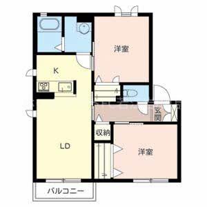 アトレッテジーロ(2LDK/2階)の間取り写真