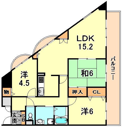 シャムロックⅡコート(3LDK/3階)の間取り写真