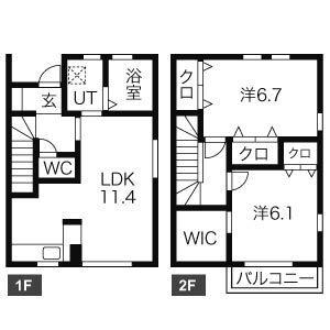 アスティル(2LDK/1階)の間取り写真