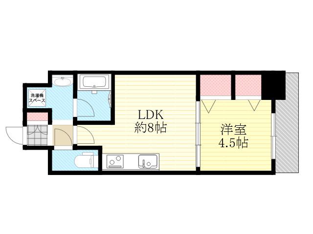 BRAVI新大阪(1LDK/9階)の間取り写真