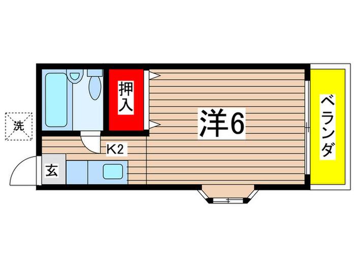 シャルマン東小岩(1K/1階)の間取り写真